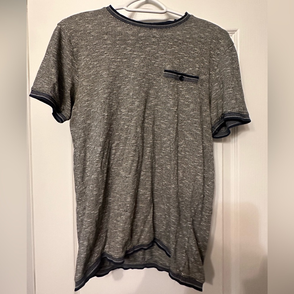 Lloyd and Jefferson Men's Gray Striped Shirt